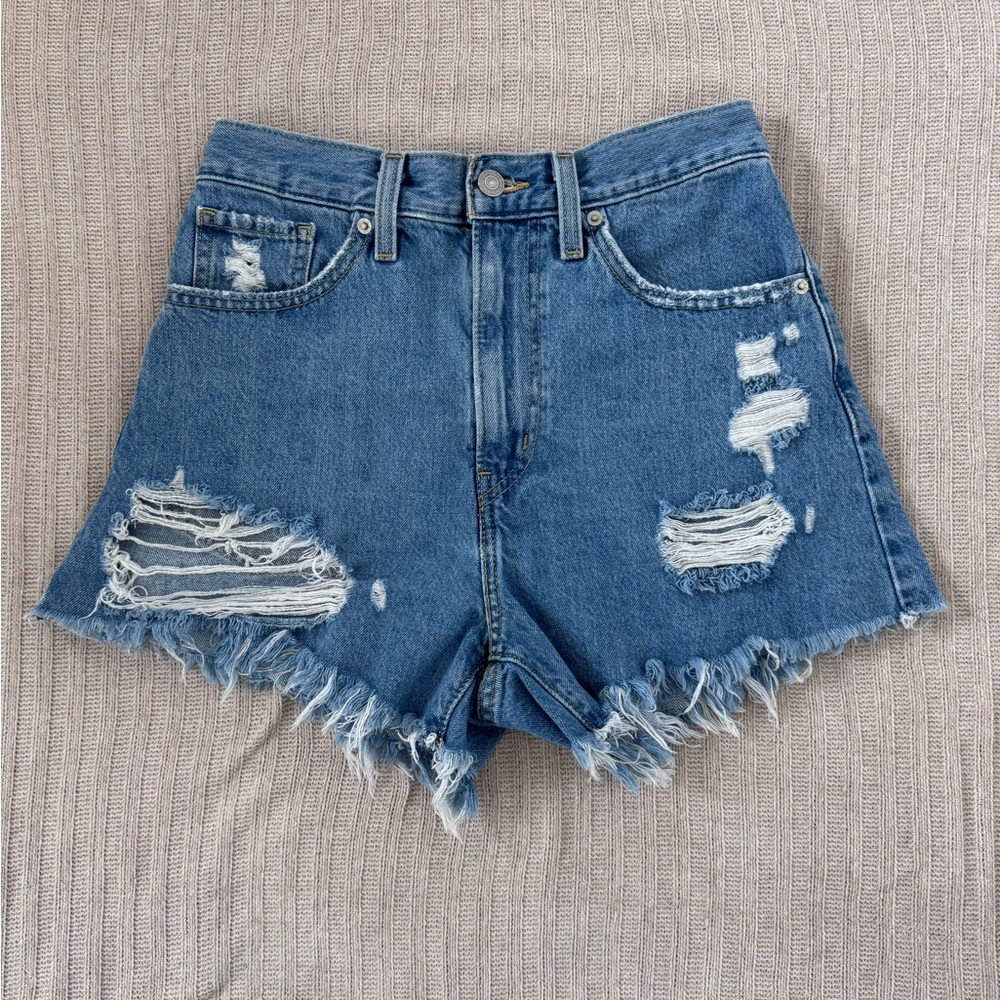 Levi's Ripped High Waisted Mom Shorts